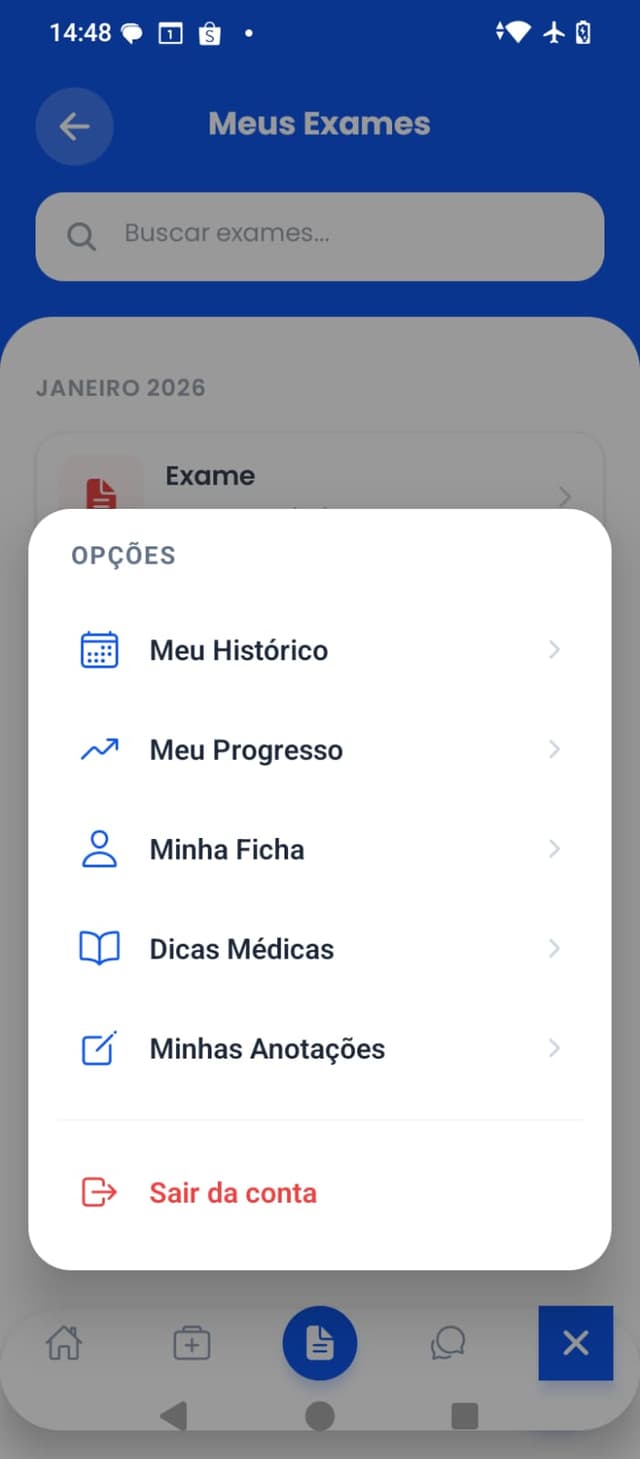 Menu de Opções